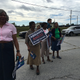 Stacey Abrams supporters listening to the candidate speak in Waynesboro, Ga., on Tuesday, Oct. 16, 2018.